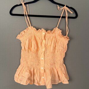 Peach Ruched Tank Top